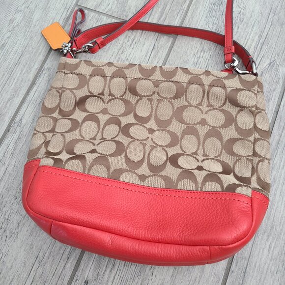 Coach Signature C Crossbody Bag with Red Leather Trim - Picture 4 of 10